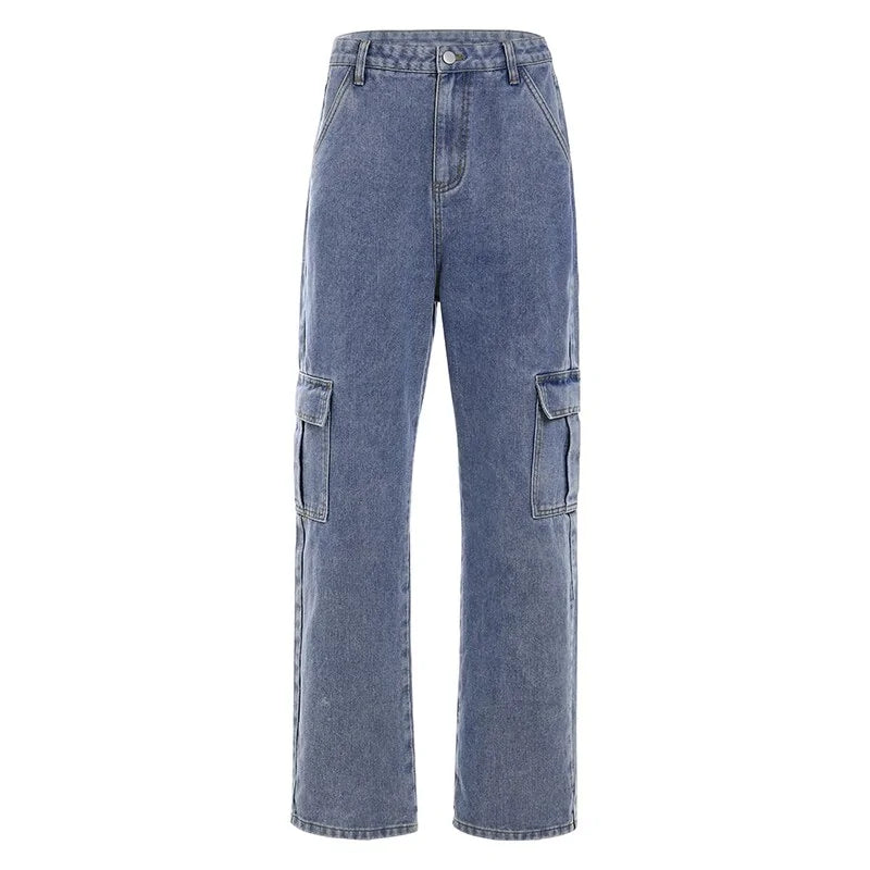 Straight Denim High Waist Pants