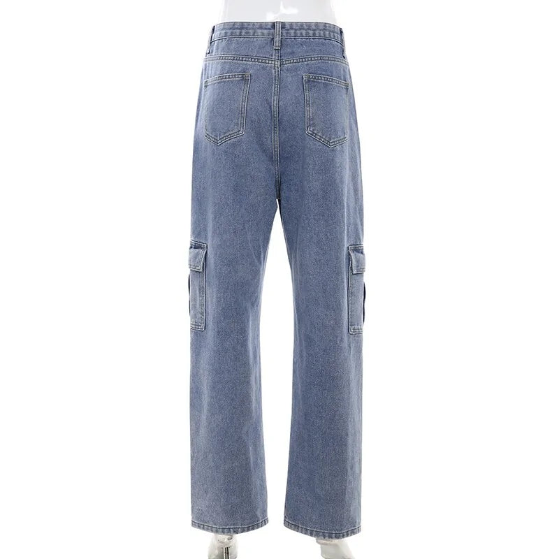 Straight Denim High Waist Pants