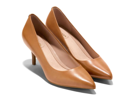 Cole Haan Womens The Go-to Park Pump 65MM Pecan Leather/Stack 7